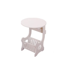 Mini Round Bedside Table White Wood <b>Storage</b> <b>Cabinet</b> Coffee Table <b>Bedroom</b> Side Table - Product Image 5