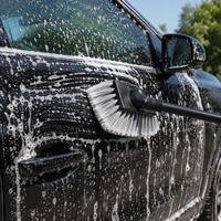 Brosse de nettoyage de voiture à poils doux, outil de lavage de voiture sans rayures pour l'extérieur du véhicule, le nettoyage des roues et de la carrosserie
