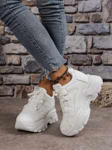 Women's Platform Thick <b>Soled</b> Casual Sneakers Simple Stylish Daily Wear Chunky Walking Shoes - Product Image 2