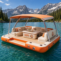 Plateforme de baignade gonflable monocouche avec anneaux d'amarrage et sac de transport, pour lacs et eaux calmes, disponible en stock chez le distributeur
