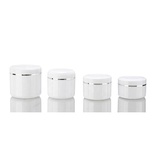 White cosmetic jars PP material jars Skin care cream packaging Cylinder shape jars Screw top jars - Product Image 4