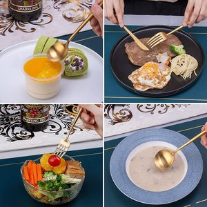 Juego de Cubiertos de Acero Inoxidable Dorado Mate Portugués de Lujo, Alta Calidad y Elegancia, Cuchillo, Cuchara y Tenedor para Fiestas, Venta al Por Mayor - Product Image 6