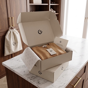 Caja de envío personalizada para ropa de moda, caja corrugada de marca para embalaje de ropa, para uso en tiendas minoristas y envíos en línea. - Product Image 3