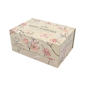 One-piece folding clamshell cardboard box spot retro pattern creative birthday wedding packaging gift packaging box