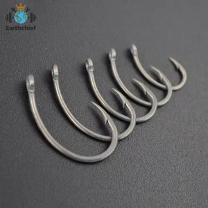 50 pièces/boîte <span class=keywords><strong>Hirisi</strong></span> Hameçons de pêche à la carpe avec revêtement PTFE, en acier à haute teneur en carbone, hameçons barbelés en boîte 8011 - Product Image 4