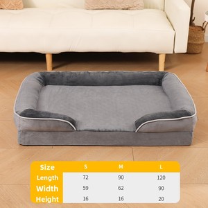 Cama Ortopédica Rectangular Personalizada para Perros, Minimalista, Elegante y Divertida, de Espuma Viscoelástica, Moderna, Antiestrés, para Mascotas, Gatos - Product Image 5