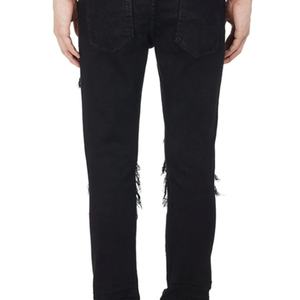 Nouveau style tendance : Jean skinny pour homme, denim déchiré avec empiècements en cuir, des 10 meilleures marques de jeans, prix de gros - Product Image 4