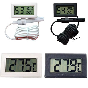 Mini kỹ thuật số LCD trong nhà Nhiệt kế ẩm kế trong nhà thuận tiện cảm biến nhiệt độ độ ẩm Meter đo cụ cáp - Product Image 2