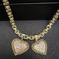 Collier pendentif en forme de cœur avec breloque en or massif au design unique pour femmes/hommes, idéal pour le dropshipping