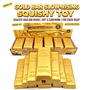 Jouet Squishy Lingot d'Or à Remontée Lente, Doux et Réaliste, Anti-Stress Sensoriel, Cadeau Nouveauté pour Enfants et Adultes - Product Image 1