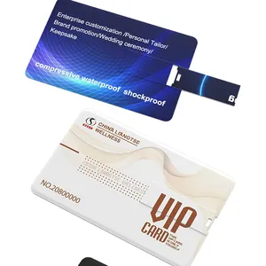 Carte de visite personnalisée à impression complète Clé USB 2.0 en vrac bon marché Cadeau Clé USB 1 Go 2 Go 8 Go 16 Go Carte de crédit Clé USB