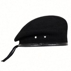 High Quality Outdoor 100% Wool Beret Hat for Men Green French Style Beret Hat - Product Image 6