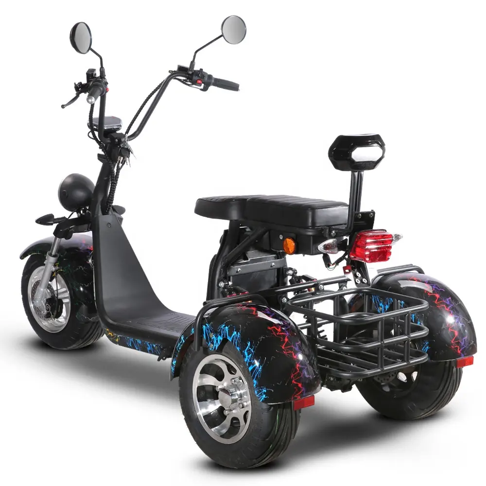 Moto Electrica Citycoco COC EEC Street Legal E Chopper 60v Fat Tire Tricycle Scooter 2000w Motorbike 3 Wheel Electric Motorcycle