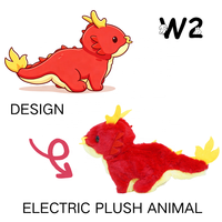 W2TOY Mainan Naga Cina Elektrik Berbahan Plush Desain Eksklusif Grosir Kustomisasi Penjualan Langsung Pabrik Teman Kartun OEMODM3+