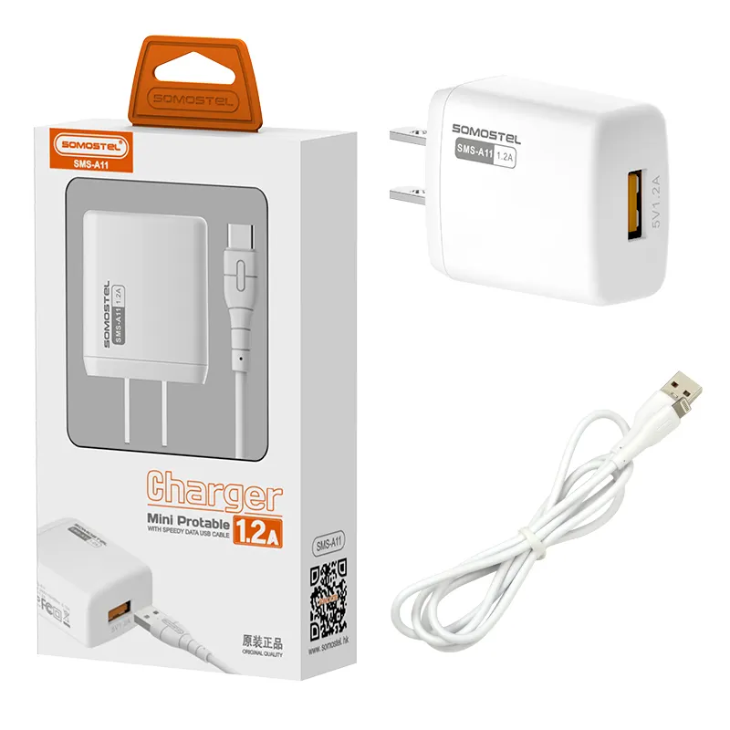 SOMOSTEL cargadores para celular wholesale usb fast charger for Apple Android Fast 5v 1.2a charger for iPad iPhone 14