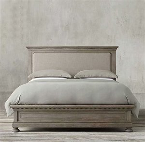 Cama de Madera de Alta Costura Estilo Francés Vintage para Dormitorio Antiguo - Product Image 4