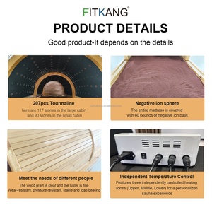 Sauna de Diseño Moderno para 1 Persona, Eléctrica, con Infrarrojos Lejanos, 3 Zonas de Calentamiento, Domo de Madera con Bola de Iones Negativos, en Oferta - Product Image 6