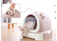 Accessoires pour litière auto-nettoyante pour chat, bac à litière fermé grand format, toilette anti-éclaboussures, bac à litière désodorisant