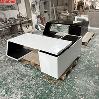 10 ans de garantie de haute qualité bureau bureau en L forme Corian surface solide Table de bureau de direction meubles de maison