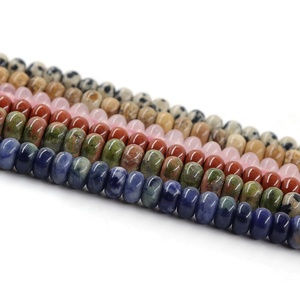 Bán Buôn Đồ Trang Sức Thủ Công Làm Hạt Tự Nhiên Màu Vàng Howlite Jasper Bàn Tính Rondelle Spacer Lỏng Hạt 15.5'' - Product Image 6