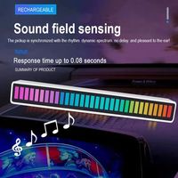 Lampe de bureau à LED RGB 16/32 couleurs, activée par la voix, avec contrôle sonore, éclairage ambiant rythmique, alimentée par batterie/prise secteur