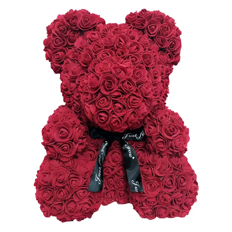 40 см Роза медведь мыло цветок креативная чашка Подарочная коробка лента подарок на день рождения