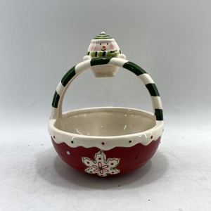 Cesta de cerámica con santa para decoración <span class=keywords><strong>navideña</strong></span>, <span class=keywords><strong>2022</strong></span> - Product Image 5