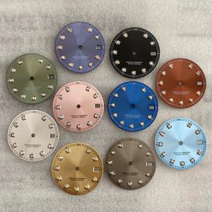 新作28.5mm日本NH35NH36自動移動時計ステンレス鋼ジルコンダイヤル付き労働マークアクセサリー - Product Image 2