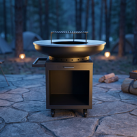 Barbecue rond multifonctionnel 3-en-1 de haute qualité pour Noël et les fêtes, fait main, pour divertissement et divertissement autour du feu