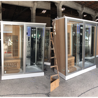 Sauna Inframerah dengan Terapi Cahaya Merah Ruang Sauna Uap untuk Rumah Sauna Kayu Dalam Ruangan dengan Kabin Mandi