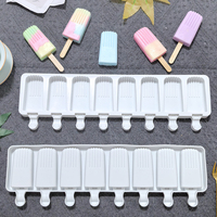 Moule à Esquimaux en Silicone à 8 Cavités, Forme Pompon, pour l'Été, DIY, Bac à Glaçons, Bloc Congelé, Jus de Fruits, Dessert