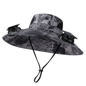 Casquette d'été en nylon avec ventilateur solaire intégré et deux ventilateurs rafraîchissants pour le ski et le cyclisme (vente en gros) - Product Image 1