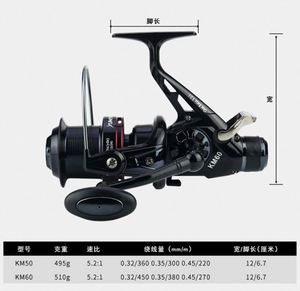 5,2: 1 sistema de dos arrastres plegable intercambiable CNC mango cuerpo de Metal completo Ningbo carrete de pesca mejor carrete de pesca - Product Image 4