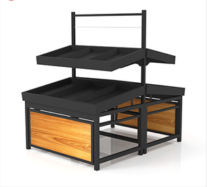 Étagère en fer à Double face pour <span class=keywords><strong>fruits</strong></span> <span class=keywords><strong>et</strong></span> <span class=keywords><strong>légumes</strong></span>, étagère de présentation des supermarchés, à affichage, support Gondola, en bois - Product Image 6
