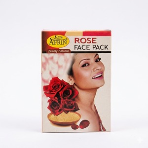 Poudre de masque facial Afrin Natural Rose pour une peau éclatante, hydratante et lumineuse, masque facial rose pour hommes et femmes - Product Image 1