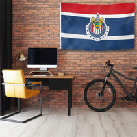 Drapeau de supporter de football rouge, blanc et bleu, bannière murale de style mexicain pour la décoration de la chambre, de la salle de jeux, du bar et de l'extérieur