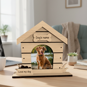 כלב בית צילום מסגרת עץ לחיות מחמד בית חמודים בית הנצחה גור מתנת משפחה משפחה לאוהבי קישוט - Product Image 2