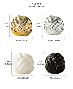 Ornements en céramique de luxe <span class=keywords><strong>l</strong></span>égers et modernes à texture de ligne ornements en style nordique pour la décoration intérieure - Product Image 4