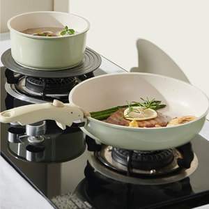Lot de 5 ustensiles de cuisine en céramique coulés sous pression en alliage d'aluminium à poignée détachable vert Matcha passe au lave-vaisselle et au four facile à nettoyer - Product Image 6