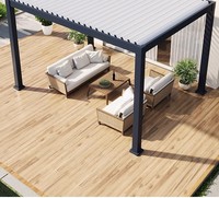Pergola bioclimatique en aluminium à lames orientables, toit motorisé, pare-soleil pour jardin, patio, balcon, salon extérieur