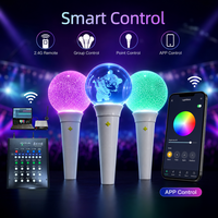 Firewolf Concert Light Stick 15 colores interactivo LED ventilador soporte estrella botón mano bola de luz para fiesta concierto hecho de plástico