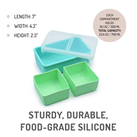 Boîte à bento en silicone Waker Manufacturers avec compartiments amovibles, boîte à lunch personnalisée sans BPA