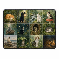 Tapis de jeu de table en néoprène 24 x 13,5 pouces, tapis de jeu de cartes TCG, base en caoutchouc antidérapante, bord cousu encastré, tapis de jeu de bureau