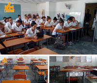 Table de conférence scolaire / Table de classe / Bureau d'école de la marque L.Doctor, avec cadre en tube d'acier