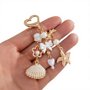 พวงกุญแจจี้รูปเปลือกหอย/ปลาดาว สไตล์ทะเล สำหรับผู้หญิง แฟชั่นโบฮีเมียน ชุบทอง ตกแต่งกระเป๋า ของขวัญเครื่องประดับแฟชั่น - Product Image 3