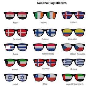 Lunettes décoratives personnalisées avec logo pour matchs de football et de baseball, lunettes de fête du Jour de l'Indépendance, lunettes de soleil à drapeau national - Product Image 6