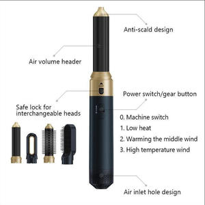 Peine de aire caliente 5 en 6 personalizado, secador de pelo de doble propósito para rizar y alisar, herramienta eléctrica para peinar con grandes ondas - Product Image 4