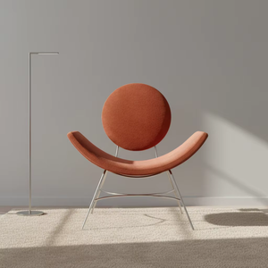 Silla de Comedor y Salón de Diseño Nórdico Moderno Minimalista, de Terciopelo, Forma de Media Luna, para Terraza de Bungalow y Sala de Espera de Salón de Belleza de Alta Gama - Product Image 2