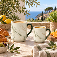 Mug en céramique à texture marbrée, vente en gros, aspect pierre naturelle, tasse à café en porcelaine pour la maison, le bureau, la boutique, motif personnalisé, couleur, boîte cadeau