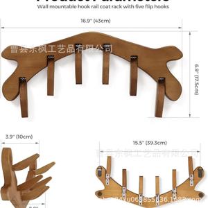 Perchero de Pared de Madera con Forma de Reno, Perchero de Madera Maciza para Entrada, Perchero Multiusos para Dormitorio, Sala de Estar, Almacenamiento - Product Image 5